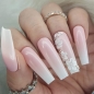 Preview: Ombre Babyboomer 3D Blumen Rosa Nagelfolien Transfer Folien Blumen Nageldesign Ideen - Sommernägel - Sommer Nägel